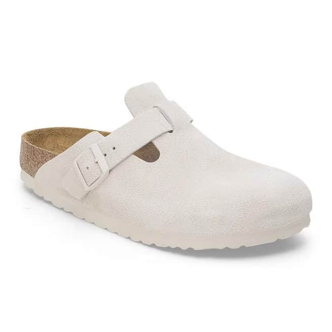 Birkenstock Women's Boston Suede Clogs - Antique White - 1027693