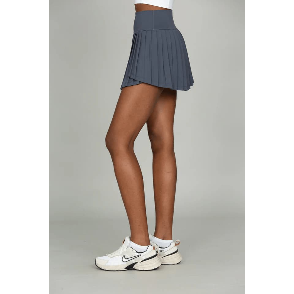 Gold Hinge Tiered Pleated Tennis Skirt
