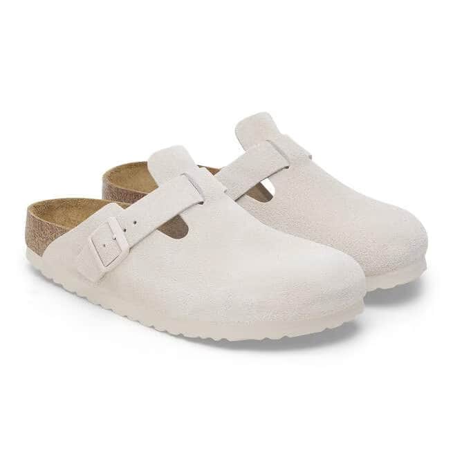 Birkenstock Women's Boston Suede Clogs - Antique White - 1027693