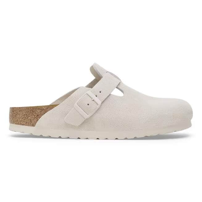 Birkenstock Women's Boston Suede Clogs - Antique White - 1027693