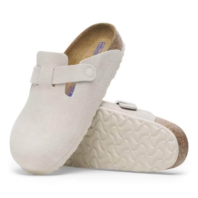 Birkenstock Women's Boston Suede Clogs - Antique White - 1027693