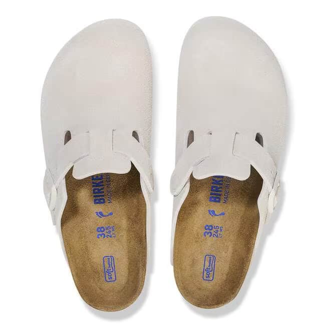 Birkenstock Women's Boston Suede Clogs - Antique White - 1027693