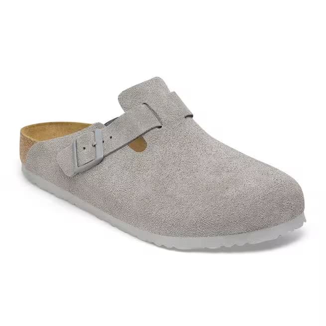 Birkenstock Boston Suede Clogs - Stone Coin - 1027751