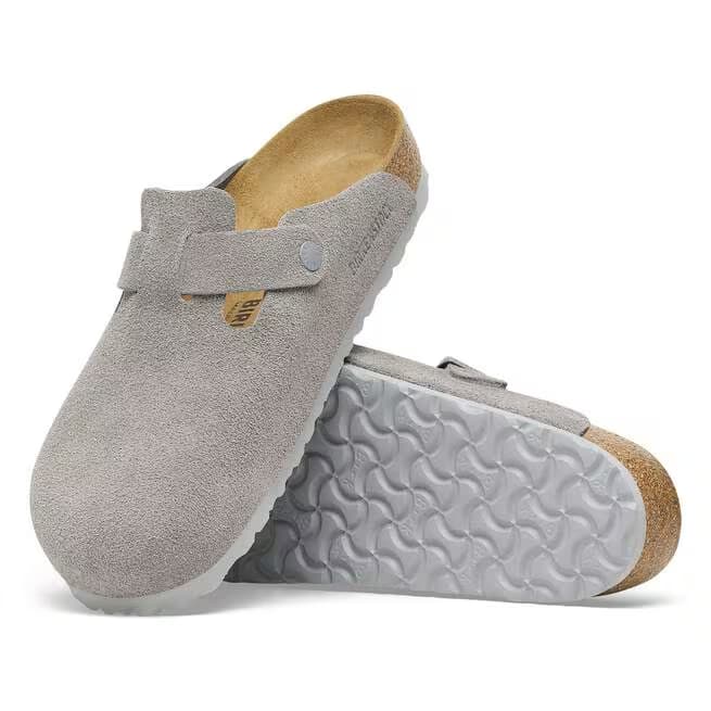 Birkenstock Boston Suede Clogs - Stone Coin - 1027751