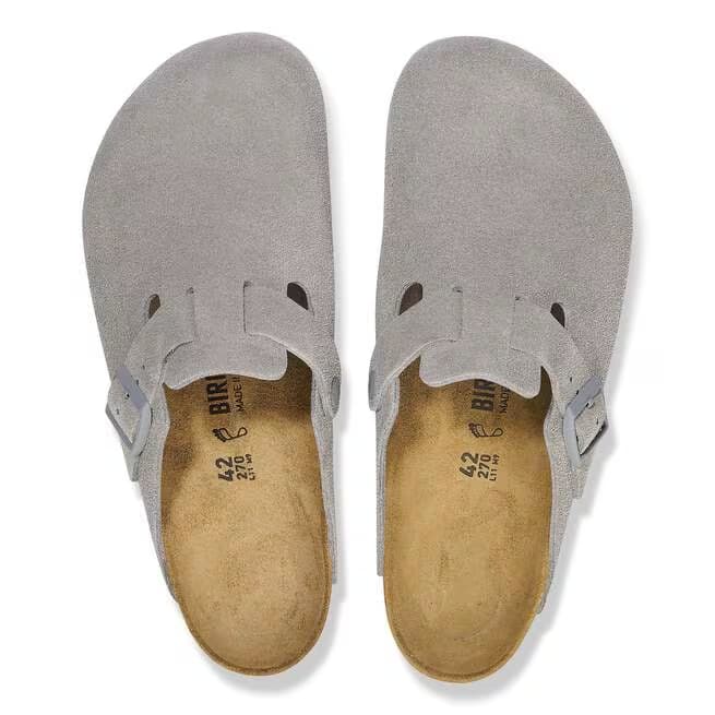 Birkenstock Boston Suede Clogs - Stone Coin - 1027751
