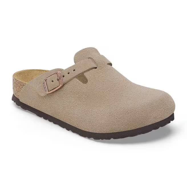Birkenstock Kids Boston Suede Clogs - Taupe - 1027875