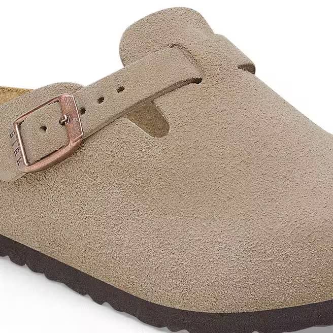 Birkenstock Kids Boston Suede Clogs - Taupe - 1027875