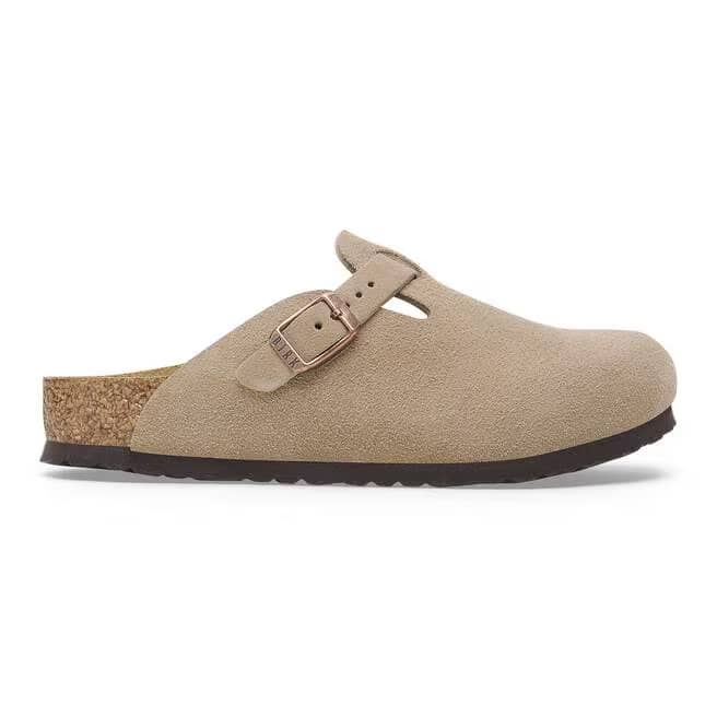 Birkenstock Kids Boston Suede Clogs - Taupe - 1027875