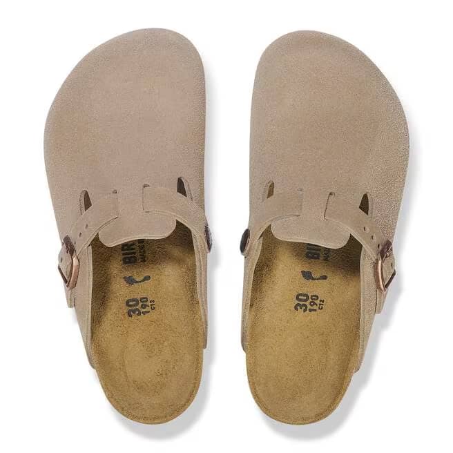 Birkenstock Kids Boston Suede Clogs - Taupe - 1027875
