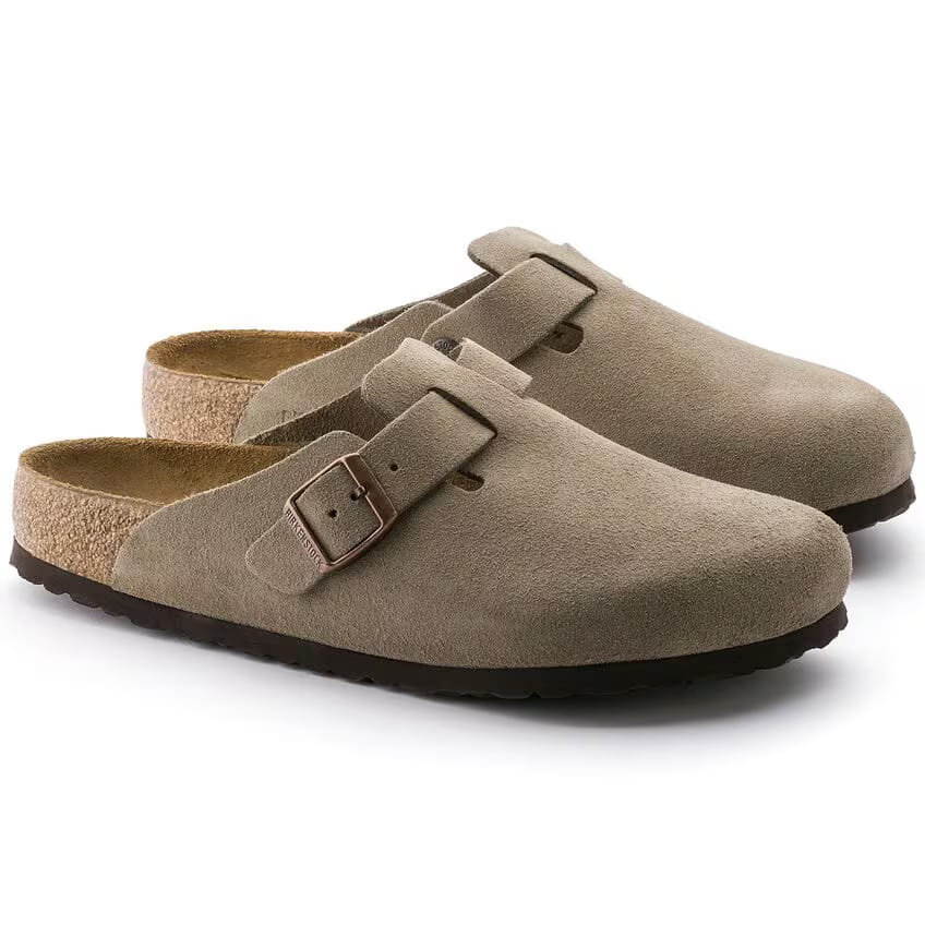 Birkenstock Women's Boston Suede Clogs - Taupe - 560773