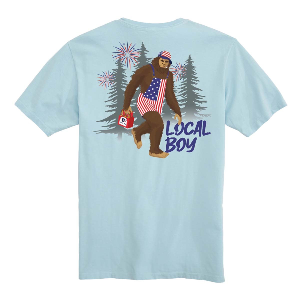 Local Boy Men's Patriotic Squatch Short Sleeve Tee