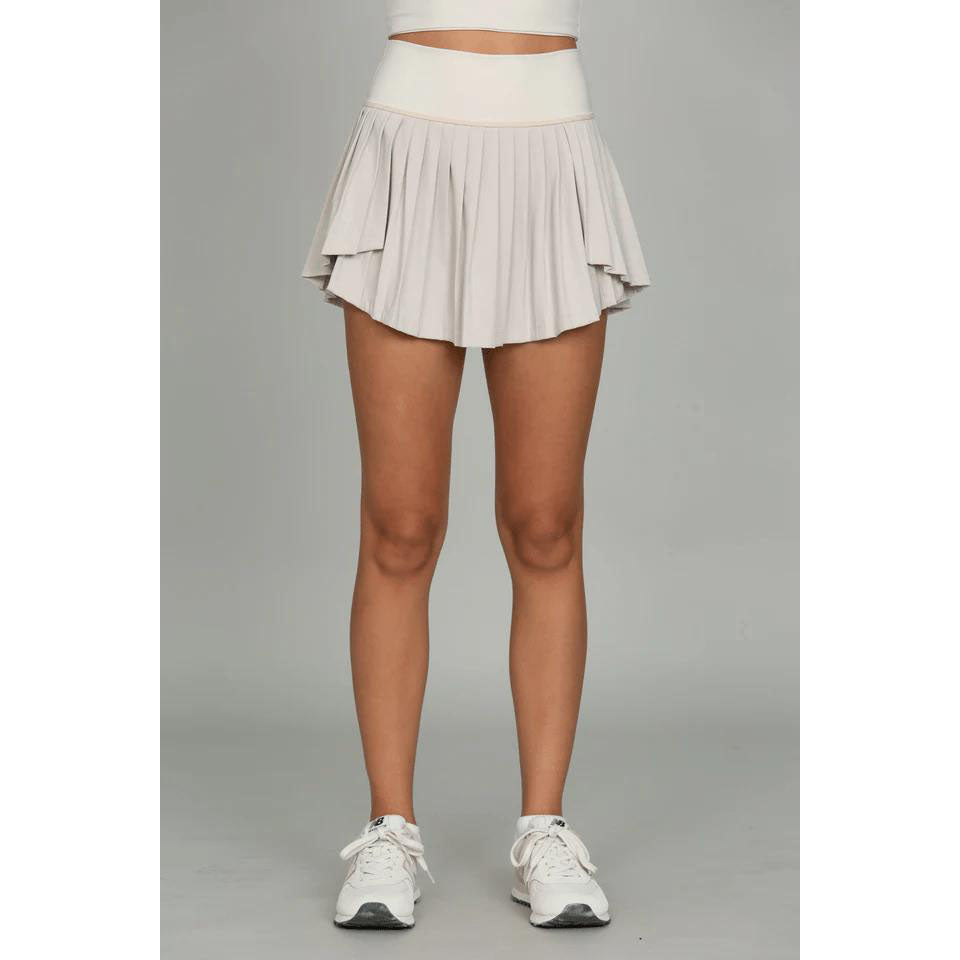 Gold Hinge Tiered Pleated Tennis Skirt