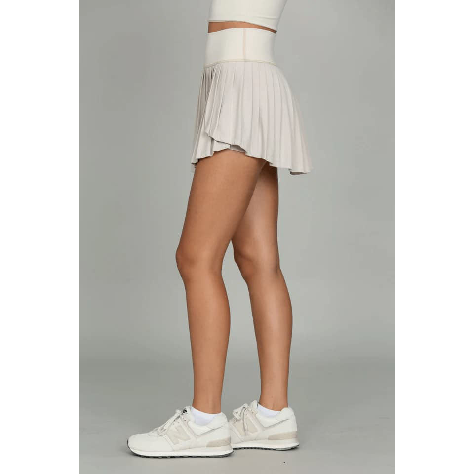 Gold Hinge Tiered Pleated Tennis Skirt