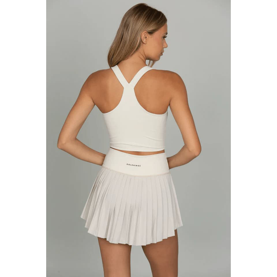 Gold Hinge Tiered Pleated Tennis Skirt