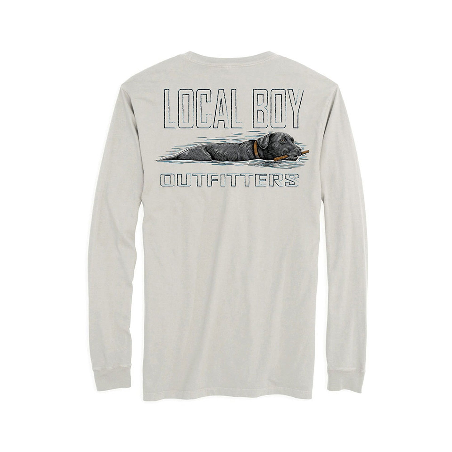 Local Boy Men's Fetch Black Lab Long Sleeve Tee