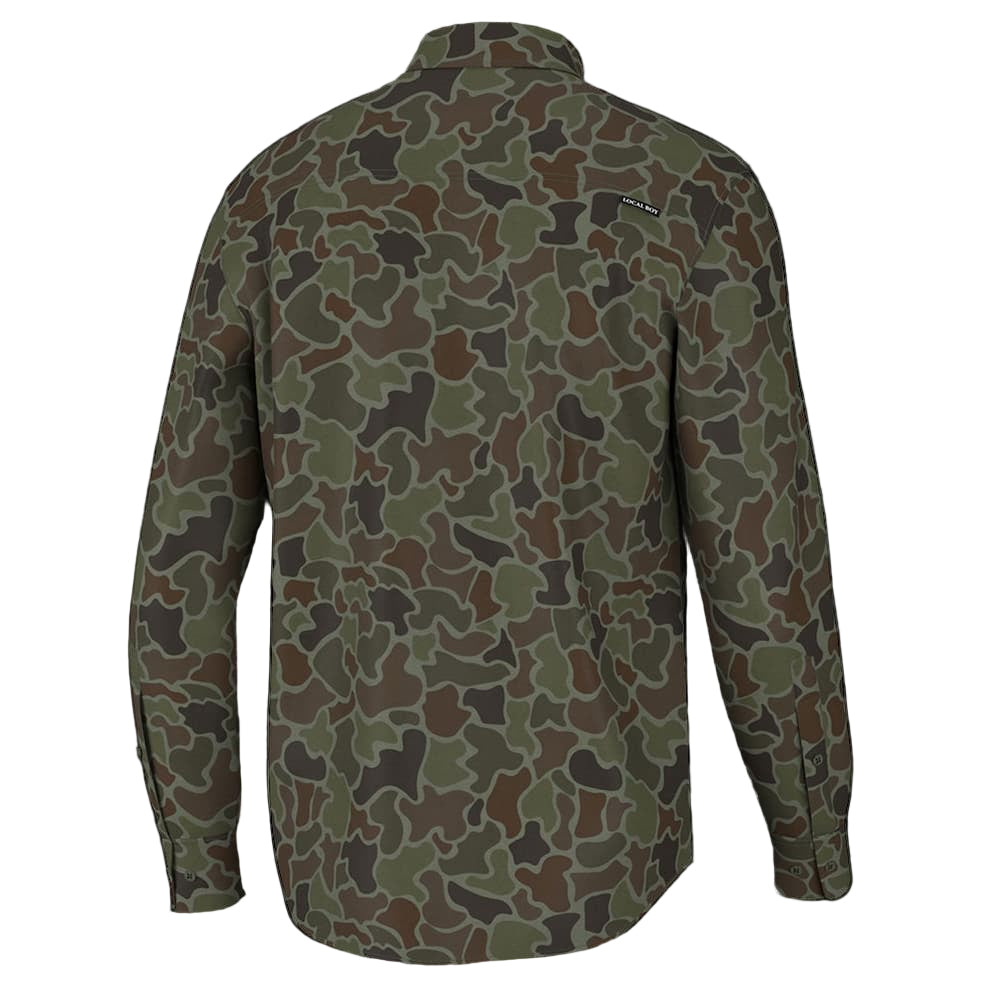 Local Boy Men's Camo Long Sleeve Button Up Shirt